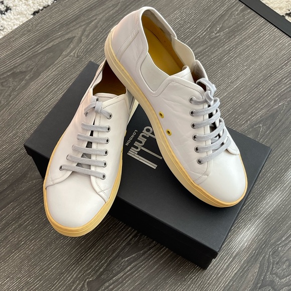 SOLD 😃 NEW AUTHENTIC Dunhill Men’s Off White Leather Sneaker Sz EUR 42 / US 8 - Picture 2 of 13